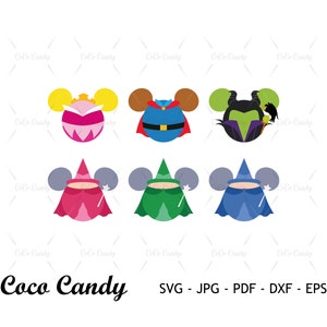 Principessa addormentata Svg / Cattivo SVG / Orecchio del mouse SVG / Principe Svg / Fate Svg / File di taglio per Cricut SVG / File di taglio Silhouette
