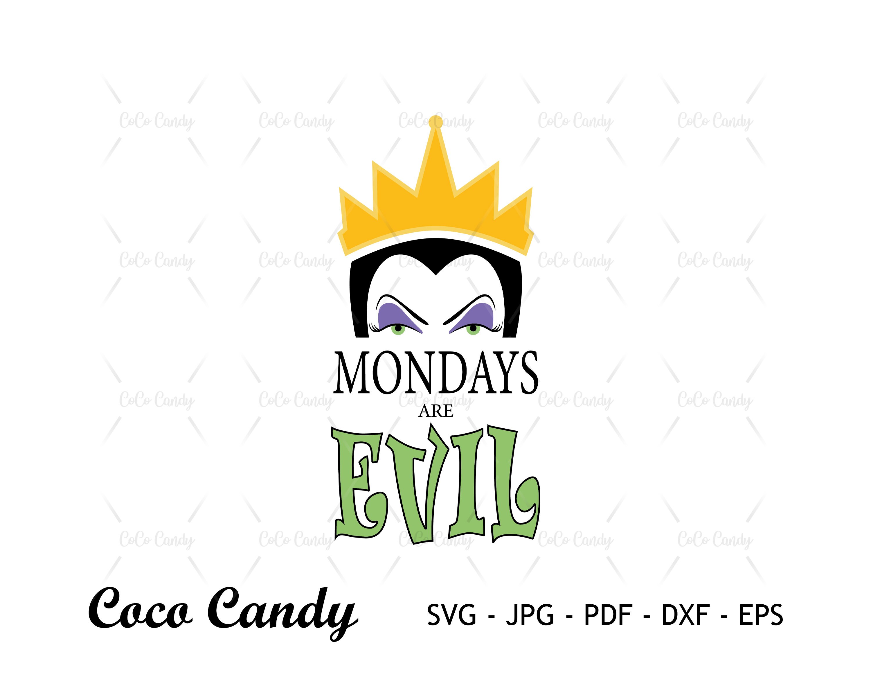 Monday Are Evil SVG Evil Queen SVG Snow White Svg Villain Etsy Australia