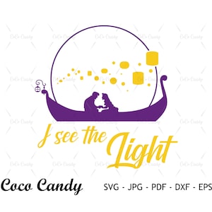 Ich sehe das Licht SVG | Die verlorene Prinzessin SVG | Rapunzel Muster | Lustiges Zitat | Prinzessin SVG | Cut-Dateien für Cricut | Silhouette-Schnittdatei