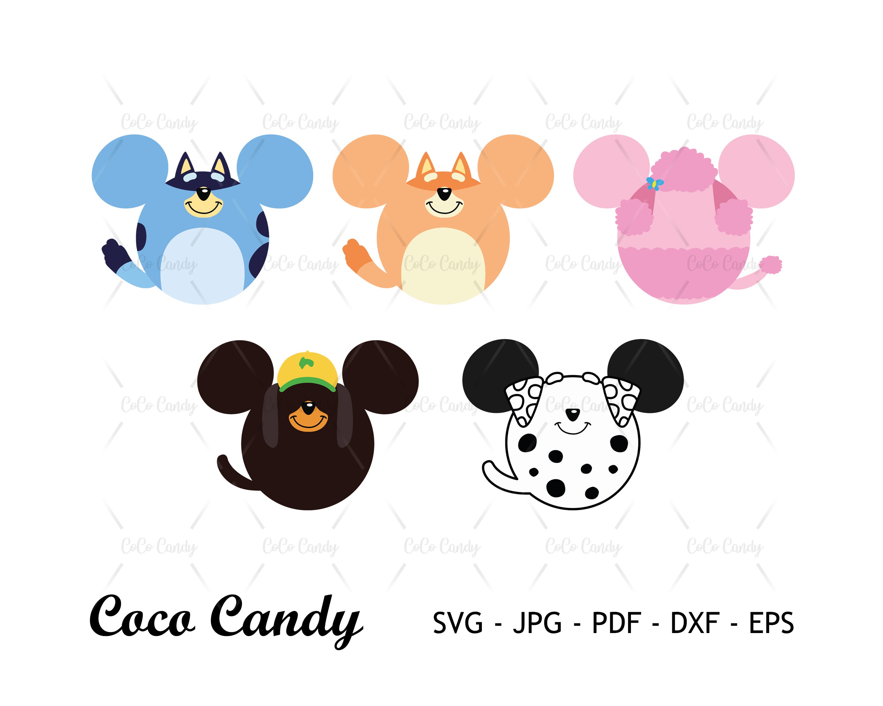 Bluey Ear Bundle Svg / Funny SVG / Mouse Ear SVG / Tshirt Etsy México