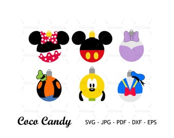 Mouse Christmas Ornament SVG Bundle: Cricut Cut File