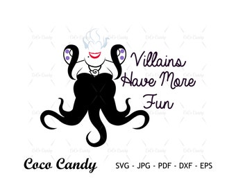 Villano Diviértete SVG / Ursula SVG / Villano Svg / Cita SVG / Diseño de camiseta Svg / Cortar archivos para Cricut / Sihouette Cut File