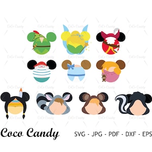 Principessa in formato SVG, Wendy SVG, orecchio del topo in formato SVG, Fairy Svg, Villain Svg, file di taglio per Cricut in formato SVG, silhouette