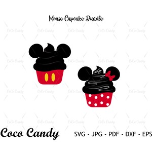 Cupcake de ratón SVG / Pastel SVG / Snack Svg / Cumpleaños Svg / Dulces Svg / Clip Art de pastel / Archivo de corte para Cricut SVG / Archivo de corte Silhouette