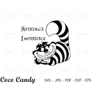 Cheshire Cat SVG | Cat Svg | Alice in Wonderland Quote Svg |  Funny Quote Svg | Tshirt Design SVG | Cut Files For Cricut