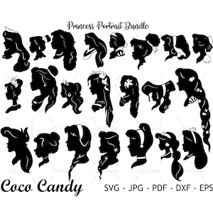 Princess Bundle SVG | Princess  SVG | Princess Clipart Svg | Tiana Svg | Moana Svg|Beauty Svg |Silhouette Cut File | Cut File For Cricut SVG