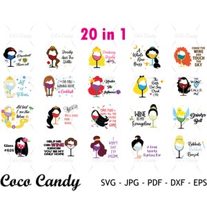 Prinses glas bundel SVG | Prinses SVG | Glazen beker SVG | Prinses clipart | Grappig citaat SVG | T-shirt Design Svg | Bestand knippen voor Cricut