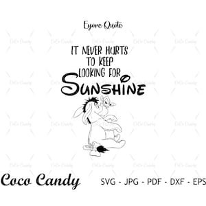 Iejoor zonneschijn Svg | Iejoor offerte Svg | Ezel Svg | Iejoor SVG | Grappige SVG | Citeer SVG | Bestanden knippen voor Cricut | Sihouette gesneden bestand