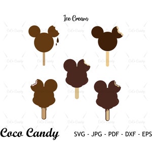 Crème glacée de souris SVG | Gâteau SVG | Anniversaire Svg | Collation Disney Svg | Fichier découpé pour Cricut | Silhouette découpée fichier SVG
