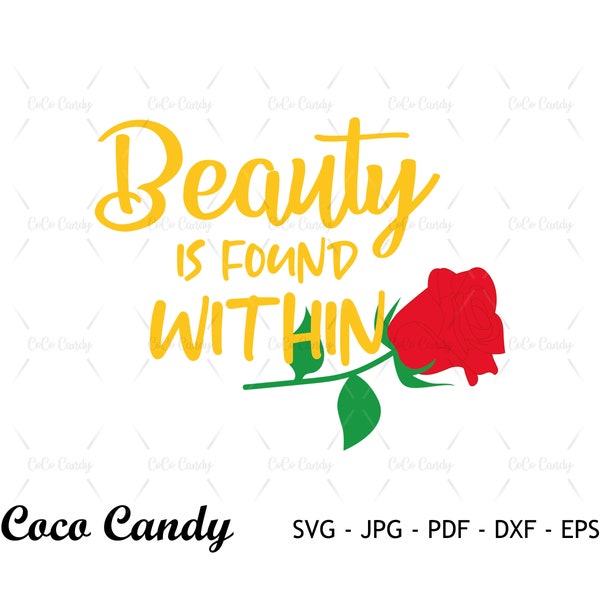 Beauty Is Found Within Svg | Beauty Svg | Funny Quote Svg | Tshirt Design Svg | Princess Svg | Cut Files For Cricut | Silhouette Cut File