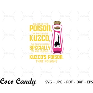 Oh Right The Poison Svg | The Empreror&#39;s New Groove Svg | Quote Svg | Alpaca Svg | Llama Kuzco | Cut Files For Cricut | Cut File