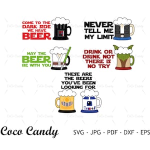 Star Wars Glas Bundle SVG | Star Wars SVG | Glasbecher SVG | Star Wars Clipart | Lustige Sprüche Sprüche | Tshirt Design SVG |Cut Datei für Cricut