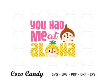 You Had Me Aloha SVG | Pineapple Animal Svg | Funny Quote Svg | Tshirt Design Svg | Cut Files for Cricut