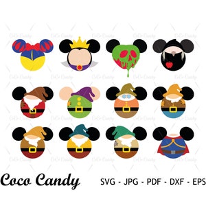 PrincessSnowwhite Ear Bundle Svg / Princess SVG / Mouse Ear SVG / Tshirt Design Svg / Citazione divertente Svg / File di taglio per Cricut SVG / Silhouette