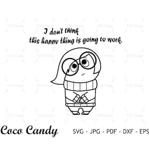 Smutek SVG | Cytat SVG | Od wewnątrz SVG | Cytat SVG | Projekt koszulki SVG | Pliki do cięcia dla Cricut | Plik do cięcia sylwetki