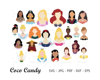 Princess Clipart SVG Bundle | Tiana Svg | Moana Svg | Princess Svg | Funny Quote Svg | Tshirt Design Svg | Cut Files For Cricut