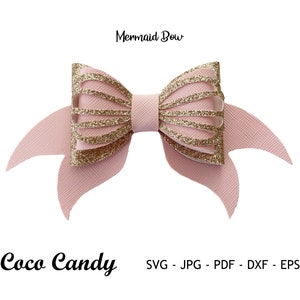 Mermaid Bow Template SVG,Hairbow Template SVG,Bow SVG