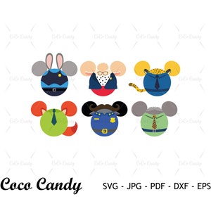 Zoo SVG | Renard Lapin SVG | Oreille de souris SVG | Clawshauser SVG | Chef Bogo Svg | Belle Météo Svg | Fichier coupé pour Cricut SVG | Silhouette