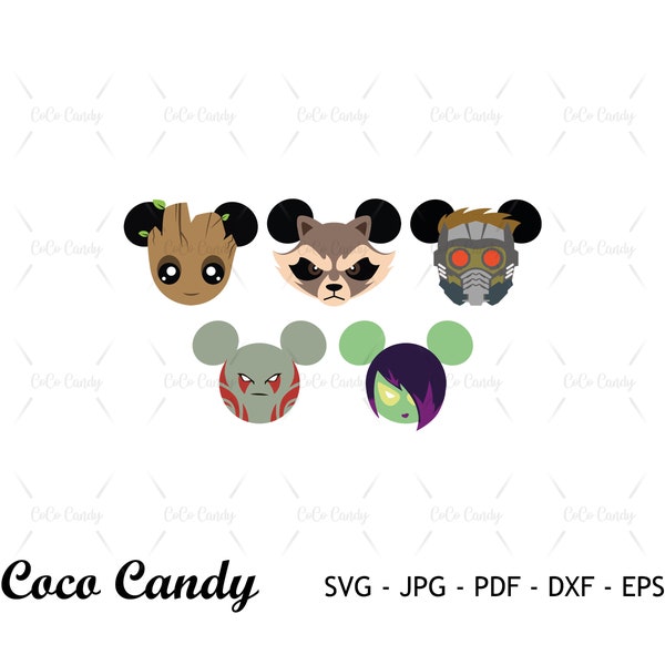 Guardians Galaxy Ear Bundle Svg | Rocket SVG | Mouse Ear SVG | Funny Quote Svg | Tshirt Design Svg | Cut File For Cricut SVG | Silhouette