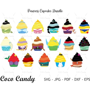 Princesa Cupcake SVG / Pastel SVG / Snack Svg / Cumpleaños Svg /Sweeties Svg / Cake Clip Art / Cortar archivo para Cricut SVG / Silhouette Cut archivo