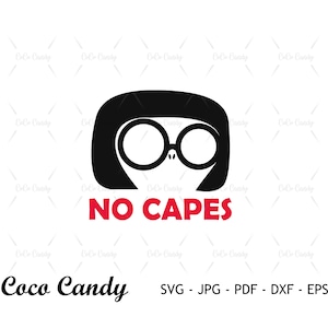 Può includere: Illustrazione in bianco e nero di una ragazza con gli occhiali e il testo "NO CAPES".