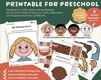 Build a Face Emotions Printable | Preschool SEL Activity (Digital Download)