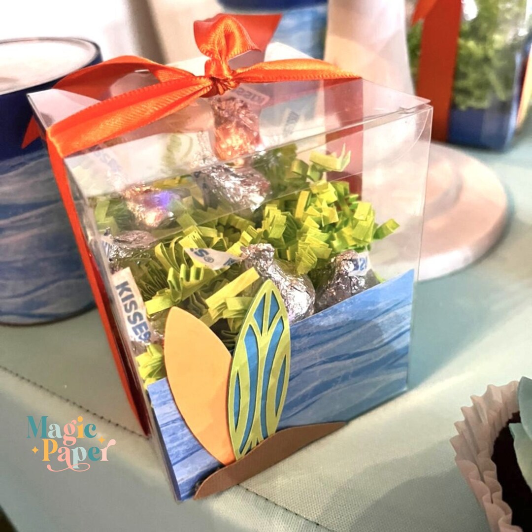 Surfer Favor Boxes, Surfer Theme Party Favor Boxes, Ocean Birthday