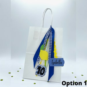 Favor Bags birthday party Payaso clown, M mouse, Amalfi coast lemon party.