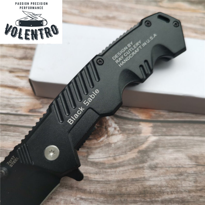 Black 5able Foldable Tactical Pocket Knife Camping Knife Etsy