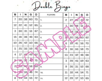 DOUBLE BINGO BOARD Mixed & Blank, 1-15 Lines, 75 Ball, Bingo Boards, 2 Pdf Files. 8.5 x 11in, Printable