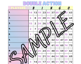 Double Action Bingo Boards (Mixed,Blank) 1-15 lines, 75 Ball, PDF FILES, Printable Sheets, 8.5 x 11in, Digital Download