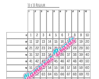 10x10 Grid Bingo Board (Mixed,Straight,Blank), 1-100 Numbers, 20 players, 3 PDF Files, 8.5x11 inches, (letter) Printable