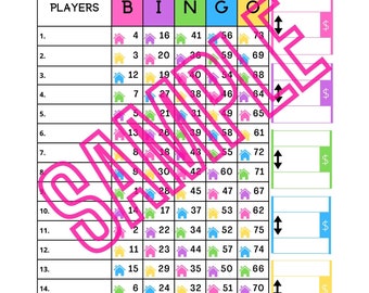 Bingo Buddies Board (mixed,straight,blank), 1-15 Lines, 75 Ball, Bingo Neighbours, Bingo Board, Printable Bingo Sheets, 3 PDF FILES 8.5x11in