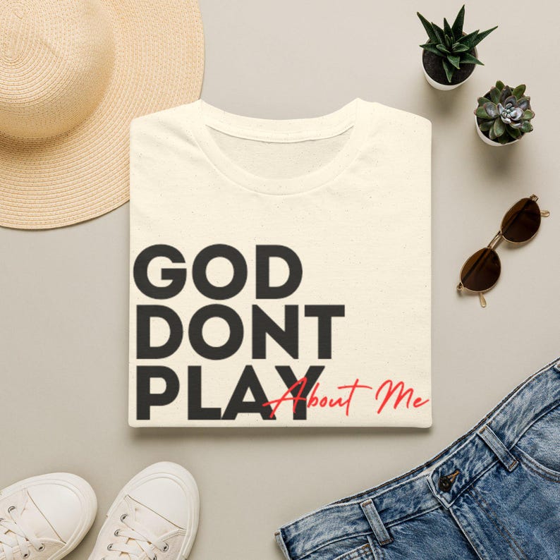 God speelt niet over mij T-shirt | T-shirt met opvallende typografie en christelijk geloof afbeelding 3