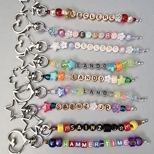 Formula 1 driver keychain bag charm | Formula One F1 keyring | Charles Leclerc | Oscar Piastri | Lando Norris | Max Verstappen