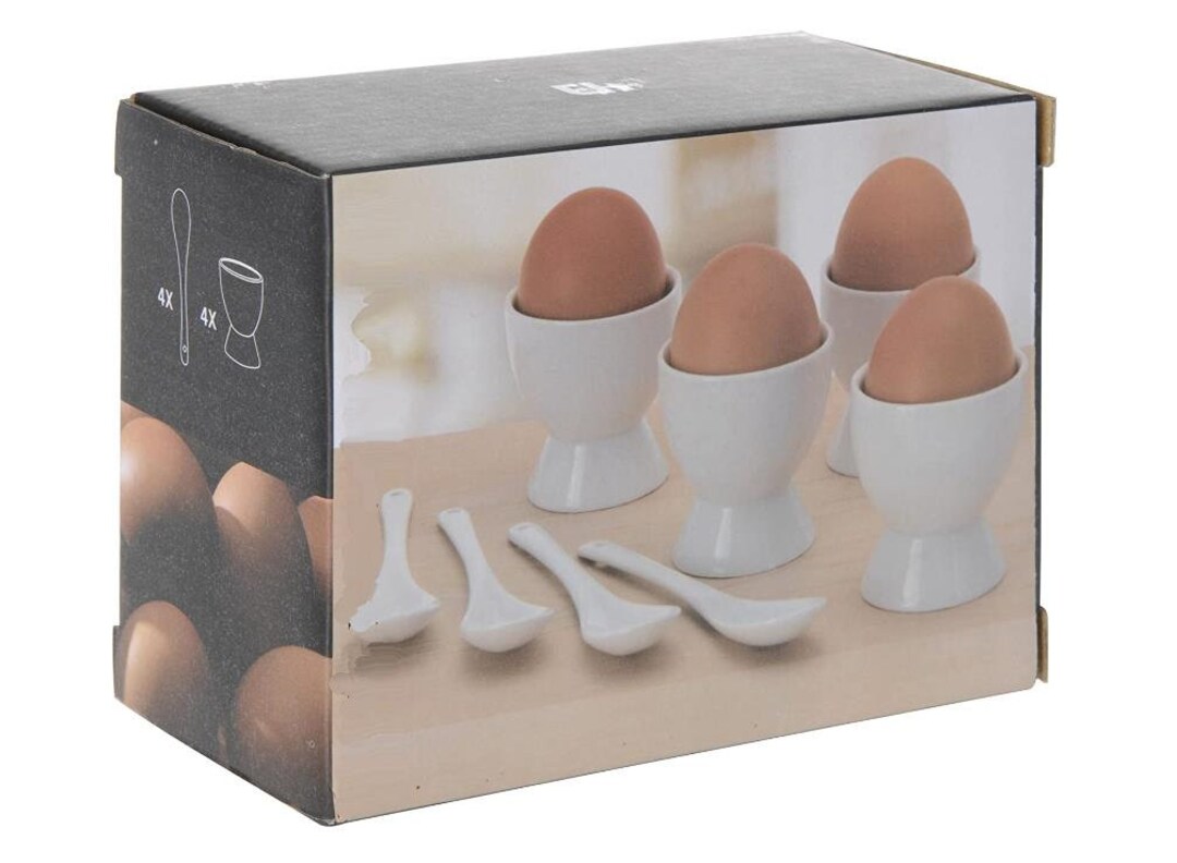 6 Weiße Keramik-Eierbecher Im Set – Stabil & Mikrowellengeeignet Für Perfekte Frühstückseier
