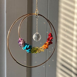 Rainbow Gem Chip Encrusted Sun Catcher
