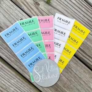 Fragili, maneggiare con amore I etichette rettangolari 1,25x2,25 / etichette adesive termiche per piccole imprese, negozi, buste, corrispondenza e spedizione