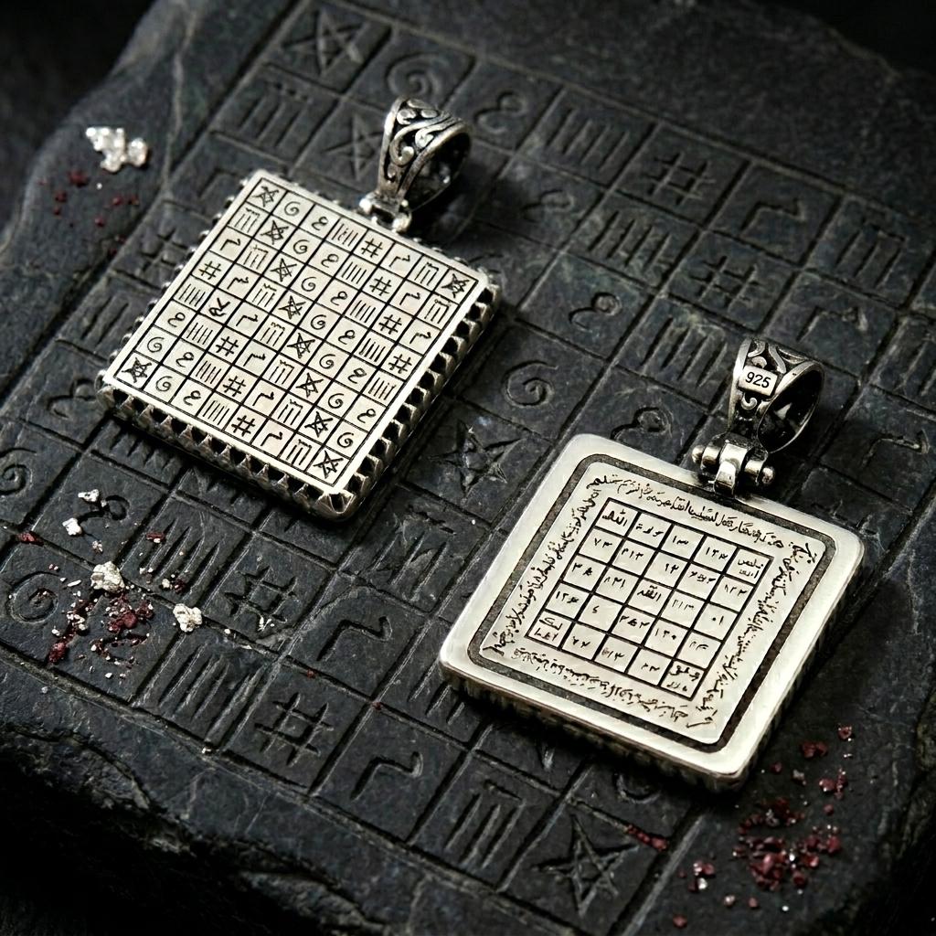 925 Sterling Silver Jaljalutiya Ayatul Kursi Talisman Pendant