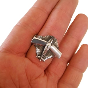 Einzigartige Handgemachte Flugzeug Luftfahrt Design Silber Ring