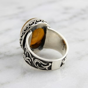Handgravierter Zulfiqar Sword Achat Ring, 925 Sterling Silber Herren Siegelring Bild 9