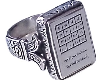 925 Sterling Silver Islamic Al Fattah Talisman Ring