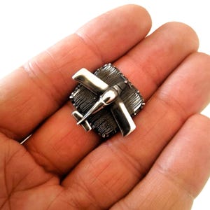 Einzigartige Handgemachte Flugzeug Luftfahrt Design Silber Ring
