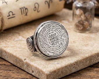 925 Sterling Silber Berhatiah Talisman Ring, Islamisches Schutzamulett