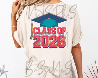 Colorful Class Of 2026 Senior 2026 Graduation Cap PNG Graduate 2026 Graduation PNG Instant Digital Download