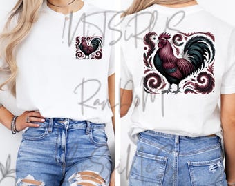 Farm Animal Rooster PNG digital download only, transparent background w/o watermark T-shirt PNG Coffee Mug Sign Art