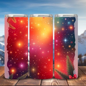 Christmas Background 20 oz skinny Tumbler Wrap Sublimation Design Instant PNG Digital Download Only