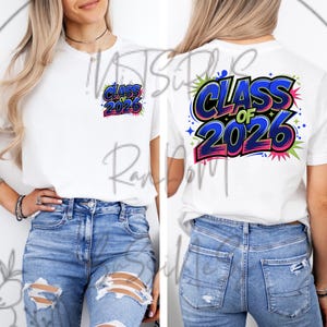 Colorful Class Of 2026 Senior 2026 Graduate 2026 Graduation PNG Instant Digital Download