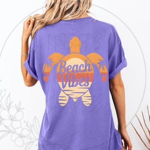 Beach Vibes Sea Turtle Silhouette Design, PNG digital download only, transparent background w/o watermark