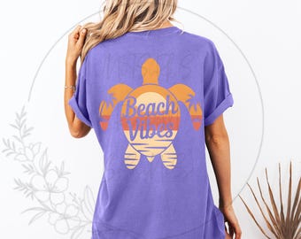 Diseño de silueta de tortuga marina con ambiente playero, descarga digital PNG únicamente, fondo transparente sin marca de agua.